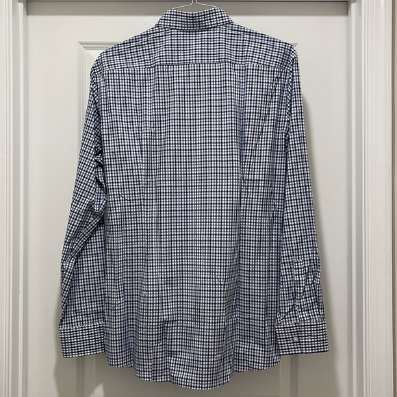 NWT Hugo Boss Dress Shirt Mark Sharp Fit 16.5 L x 34/35 Blue Check Gingham - Picture 10 of 11